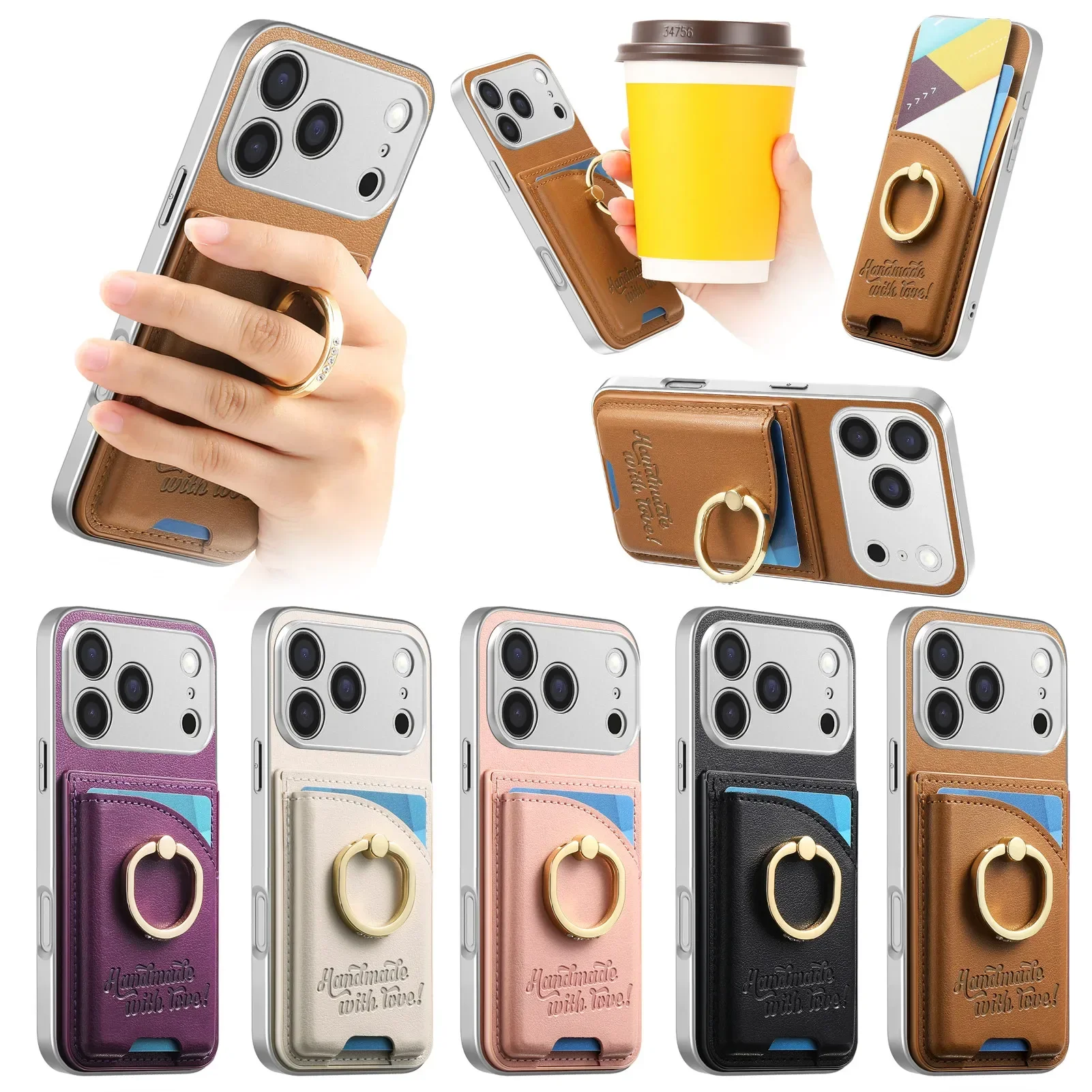 Leather Wallet Card Holder Phone Cover - Чехол-кошелек для iPhone 18 Pro Max,